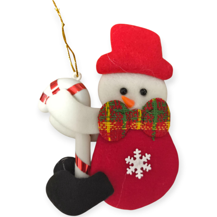 Set 12 figurine textile Craciun – Mos, Om de zapada, Ren– agatatoare incluse, pentru brad si ghirlande, 13cm [4]