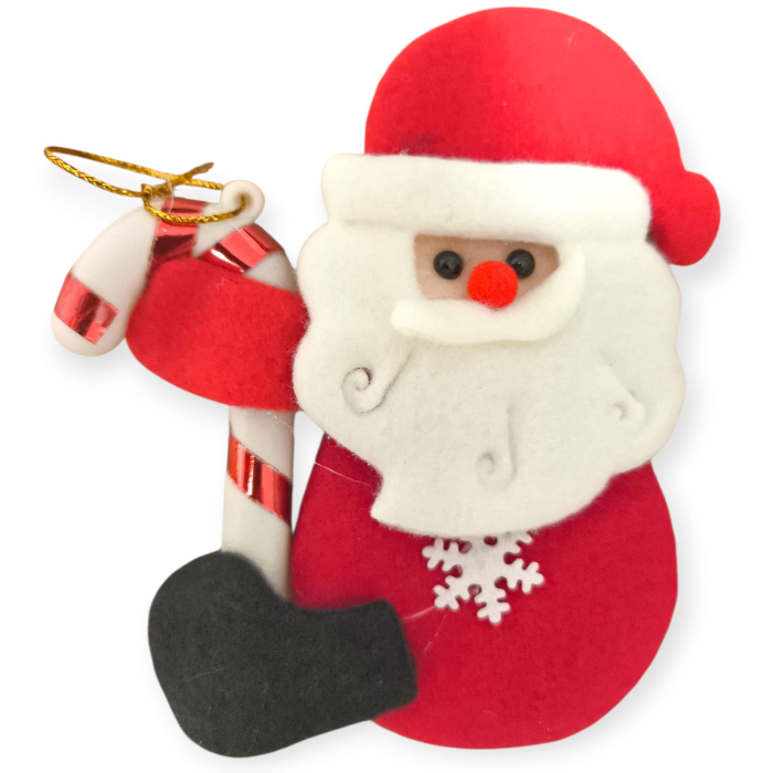 Set 12 figurine textile Craciun – Mos, Om de zapada, Ren– agatatoare incluse, pentru brad si ghirlande, 13cm [2]