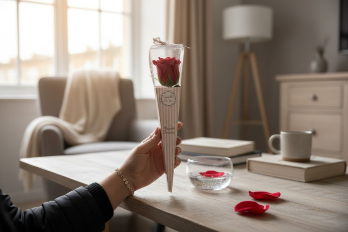 Set 12 trandafiri artificiali  individual, mix color, 33cm [4]