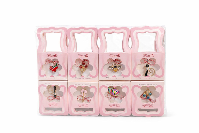 Set 16 Brose Martisor, 11x6 cm, modele mixte Animale / Obiecte / Flori, Cadou 1 Martie [2]