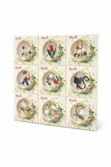 Set 18 brose martisor modele combinate, marime medie, ambalaj individual 8.5x8.5cm [2]