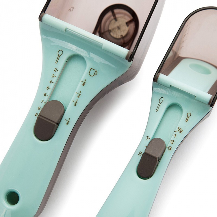 Set 2 Cupe Gradate pentru Bucatarie, , Cupe de Masurat Reglabile, Ergonomic, Confortabil, pentru Lichide si Solide, Volum ajustabil 5-30ml, 30-130ml, Culoare Albastru [6]