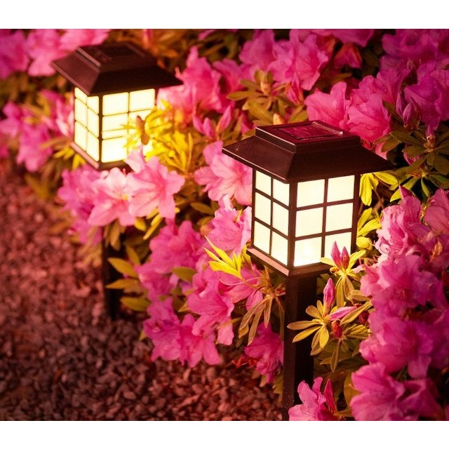 Set 2 Lampa solara Led pentru gradina, Tip felinar, , Alb cald [5]