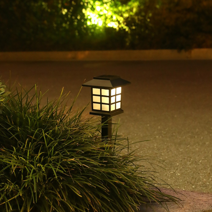 Set 2 Lampa solara Led pentru gradina, Tip felinar, , Alb cald [12]