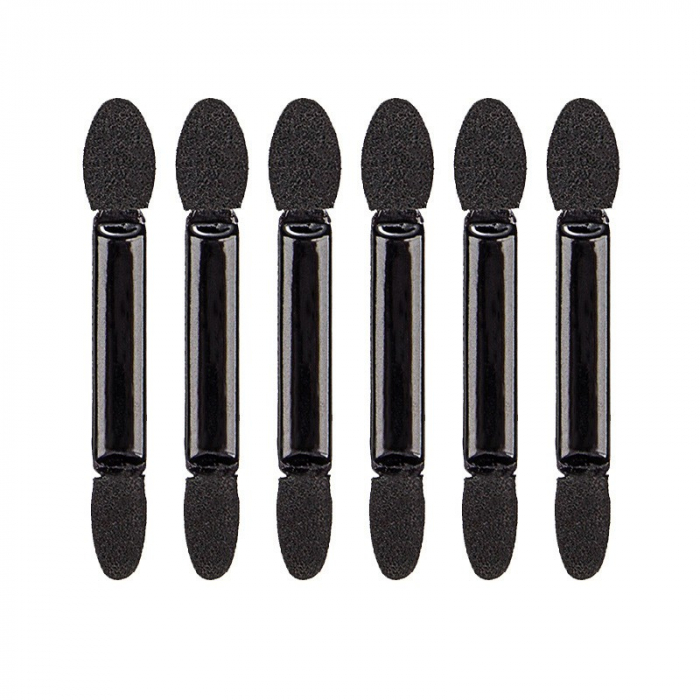 Set 20 de Aplicatoare Machiaj, , 2 Capete, 6.2 cm, din Poliuretan si Burete, Negru [1]