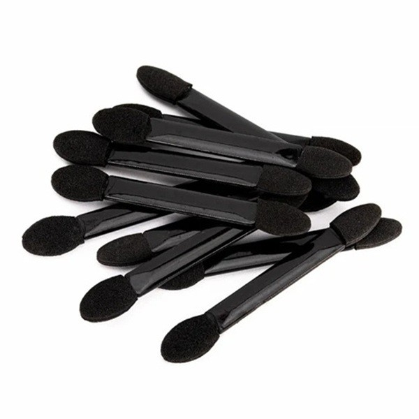 Set 20 de Aplicatoare Machiaj, , 2 Capete, 6.2 cm, din Poliuretan si Burete, Negru [5]