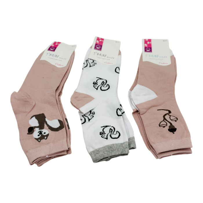 Set 20 perechi de sosete lungi pentru dama, model cu veverite, diverse culori,  [2]