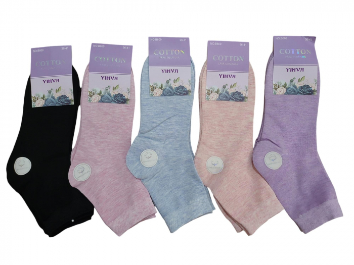 Set 20 perechi de sosete lungi pentru dama, model simplu, culori combinate,  [2]