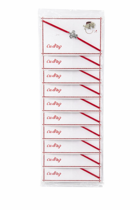 Set 24 bratari martisor 8x5 cm snur rosu cu charm broasca testoasa, cadou primavara [2]