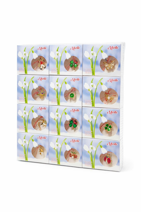 Set 24 brose martisor modele combinate, ambalaj individual, 9x7.5cm [3]