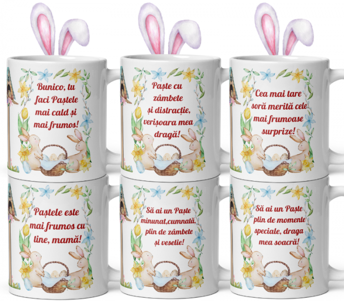 Set 24 Căni Personalizate Mix – Cadou Special de Paște pentru Femei – 330 ml  [2]