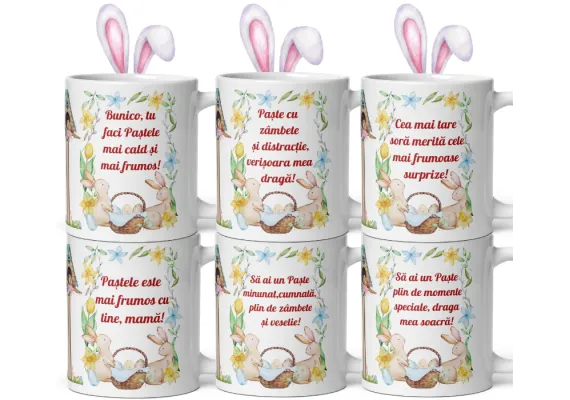 Set 24 Căni Personalizate Mix – Cadou Special de Paște pentru Femei – 330 ml  [1]