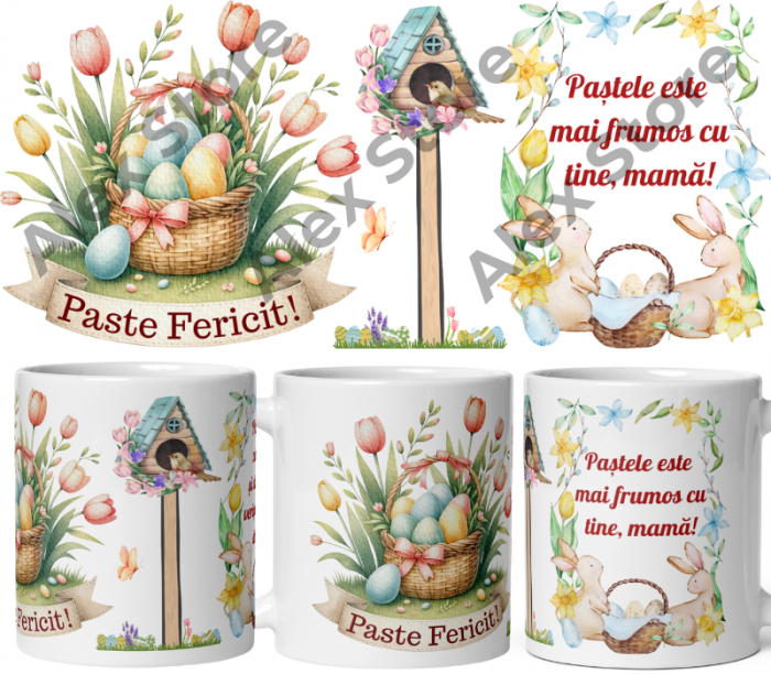 Set 24 Căni Personalizate Mix – Cadou Special de Paște pentru Femei – 330 ml  [3]