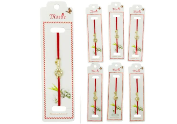 Set 24 de Bratari Martisor, Cheia Succesului, snur rosu elastic, model 2025,   [1]