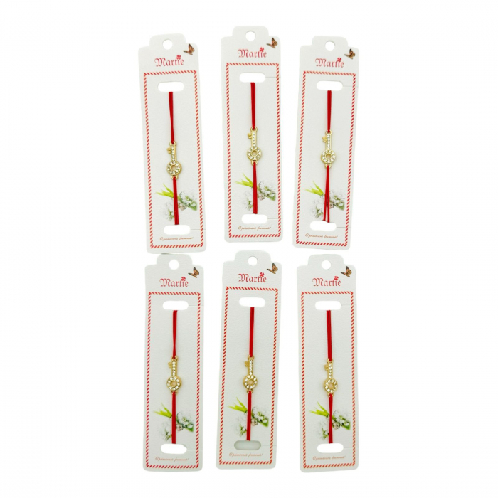 Set 24 de Bratari Martisor, Cheia Succesului, snur rosu elastic, model 2025,   [3]