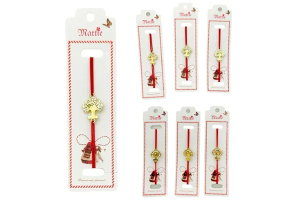 Set 24 de Bratari Martisor, Copacul Vietii, snur rosu elastic, model 2025,   [1]