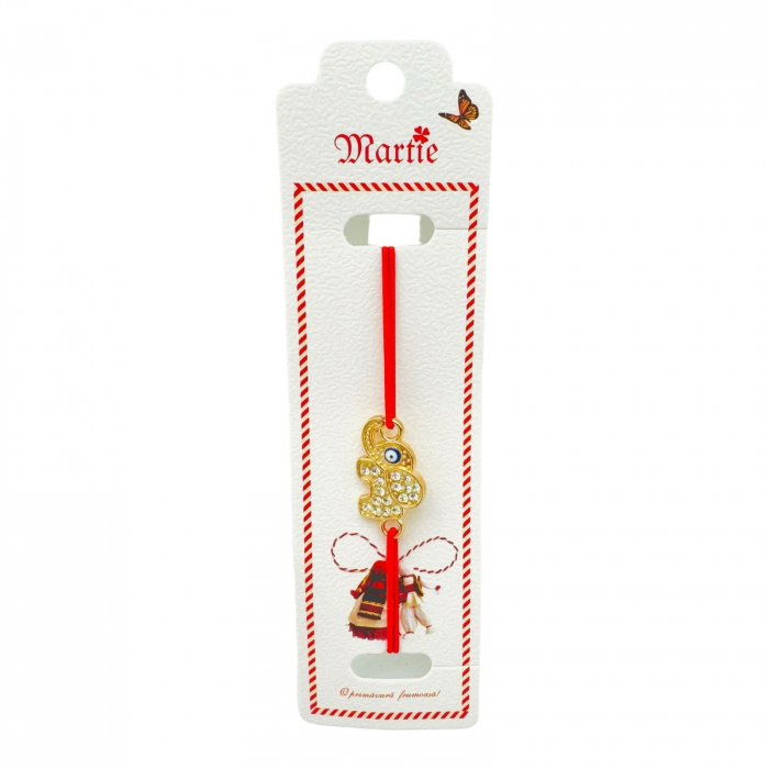 Set 24 de Bratari Martisor, Elefantel Norocos, snur rosu elastic, model 2025,   [3]