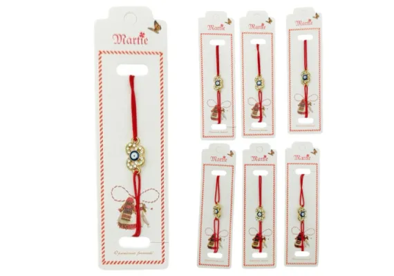 Set 24 de Bratari Martisor, Fluturas Dragalas, snur rosu elastic, model 2025,   [1]