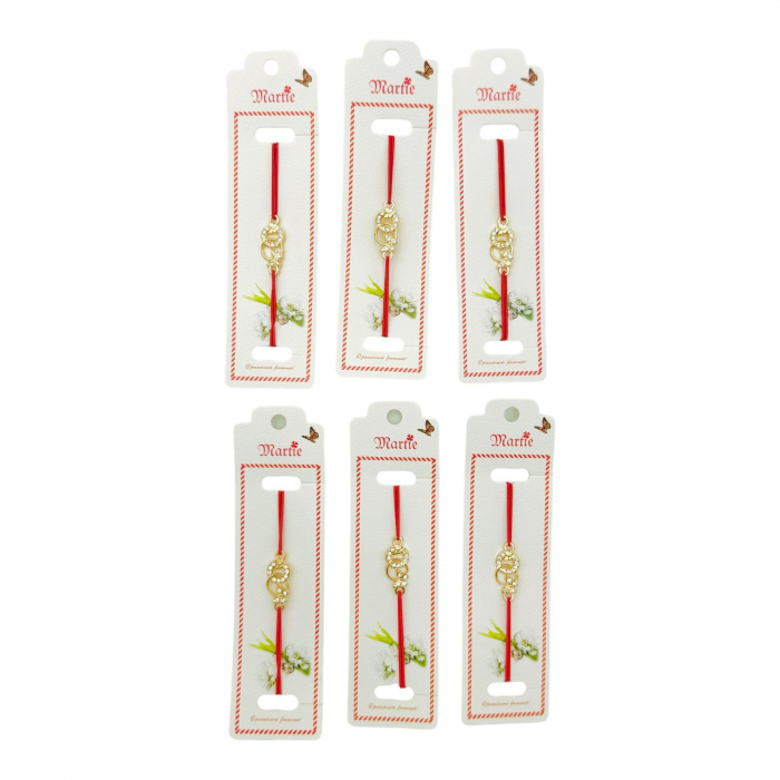Set 24 de Bratari Martisor, Forever Love, snur rosu elastic, model 2025,   [3]