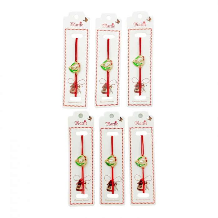 Set 24 de Bratari Martisor, Ghiocel Norocos, snur rosu elastic, model 2025,   [3]