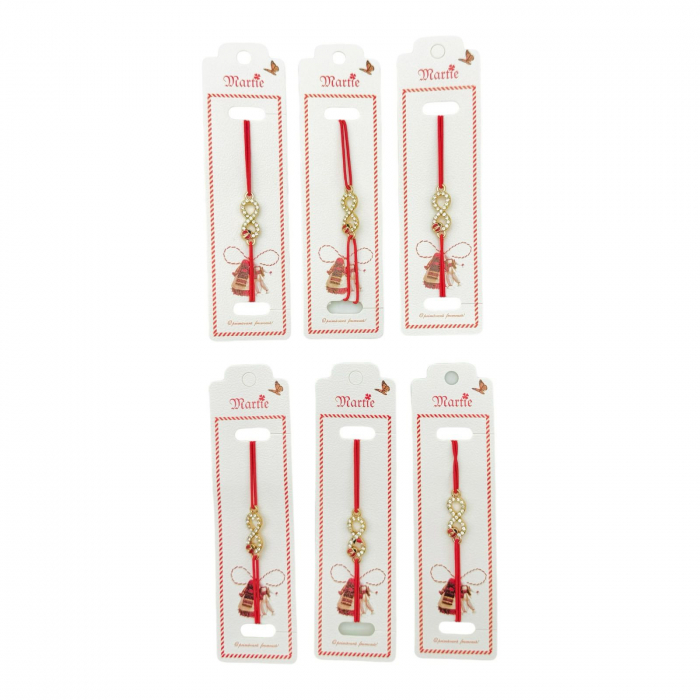 Set 24 de Bratari Martisor, Infinity Love, snur rosu elastic, model 2025,   [3]