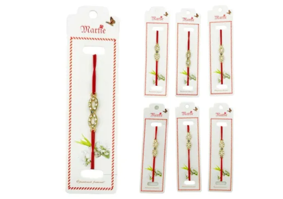 Set 24 de Bratari Martisor, Infinity Love, snur rosu elastic, model 2025,   [1]