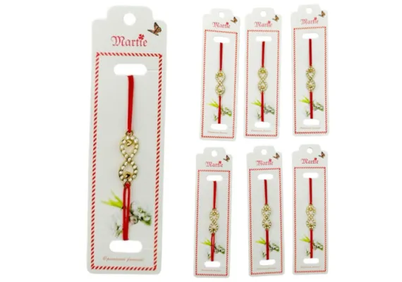 Set 24 de Bratari Martisor, Infinity Love, snur rosu elastic, model 2025,   [1]