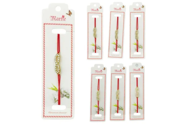 Set 24 de Bratari Martisor, Infinity Love, snur rosu elastic, model 2025,   [1]