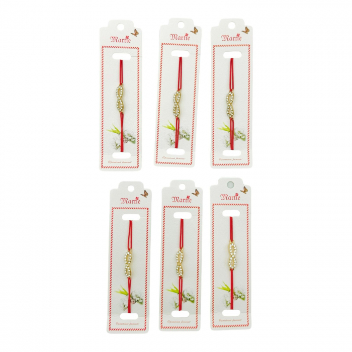 Set 24 de Bratari Martisor, Infinity Love, snur rosu elastic, model 2025,   [3]