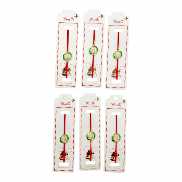Set 24 de Bratari Martisor, Innocence Flower, snur rosu elastic, model 2025,   [3]