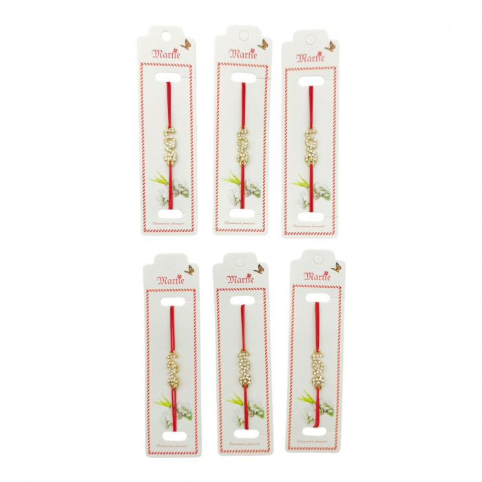 Set 24 de Bratari Martisor, LOVE, snur rosu elastic, model 2025,   [3]