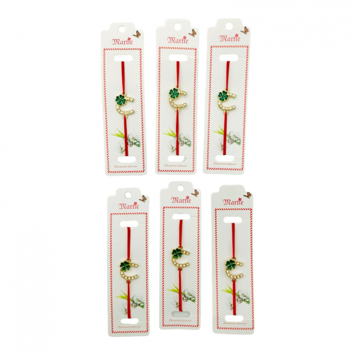 Set 24 de Bratari Martisor, Potcoava Norocoasa, snur rosu elastic, model 2025,   [3]