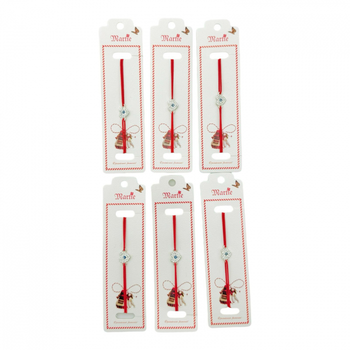 Set 24 de Bratari Martisor, Pure Love, snur rosu elastic, model 2025,   [4]