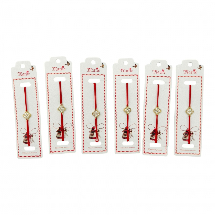 Set 24 de Bratari Martisor, Talisman Norocos, snur rosu elastic, model 2025,   [3]