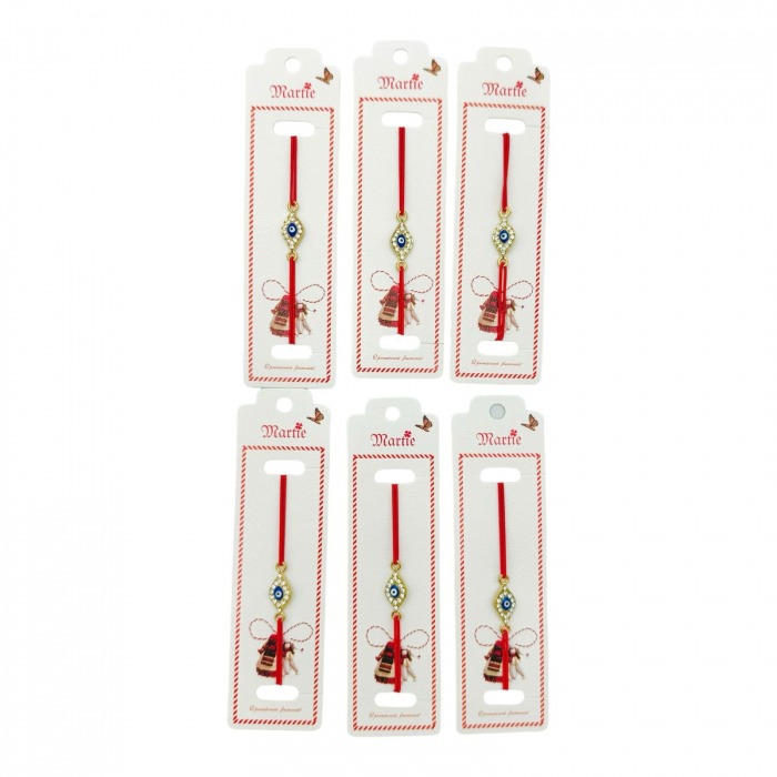 Set 24 de Bratari Martisor, Talisman Norocos, snur rosu elastic, model 2025,   [3]
