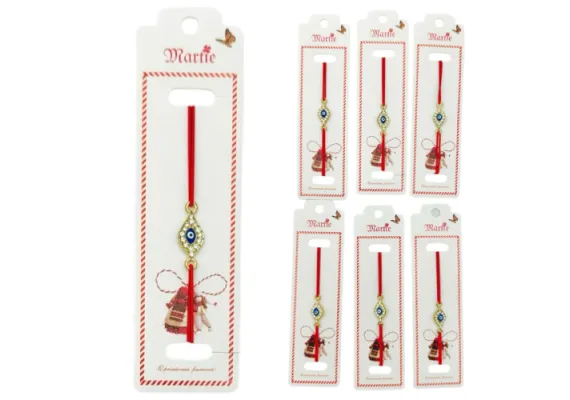 Set 24 de Bratari Martisor, Talisman Norocos, snur rosu elastic, model 2025,   [1]