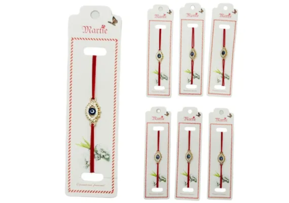Set 24 de Bratari Martisor, Talisman Norocos, snur rosu elastic, model 2025,   [1]