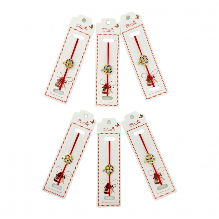 Set 24 de Bratari Martisor, Trifoi Norocos, snur rosu elastic, model 2025,   [3]