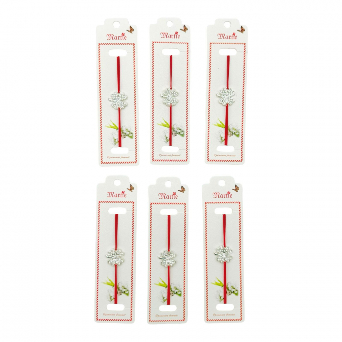 Set 24 de Bratari Martisor, Trifoi Norocos, snur rosu elastic, model 2025,   [3]