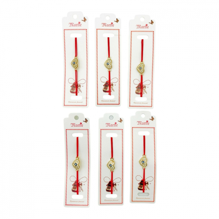 Set 24 de Bratari Martisor, True Love, snur rosu elastic, model 2025,   [3]