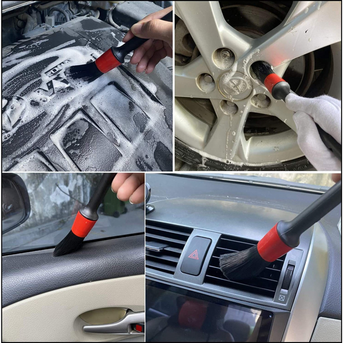 Set 25 Accesorii pentru Curatare Auto, , din PP si Microfibra, Interior/Exterior, 30 x 24 x 12 cm, Albastru/Negru [3]