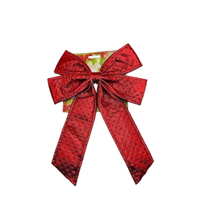Fundita rosie decorativa Craciun 30 cm – pentru usa, brad si coronite – prindere rapida [1]