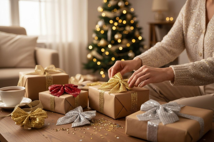 Set 3 fundite decorative paiete culori combinate 28x12 cm [3]