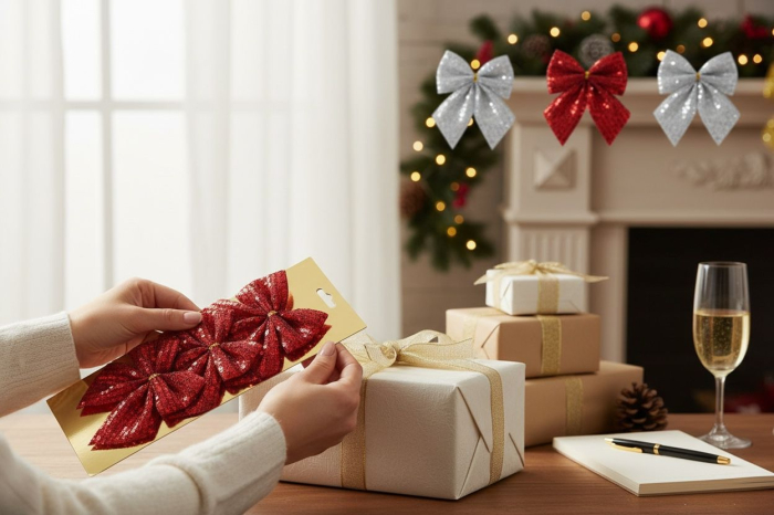 Set 3 fundite decorative paiete culori combinate 28x12 cm [2]