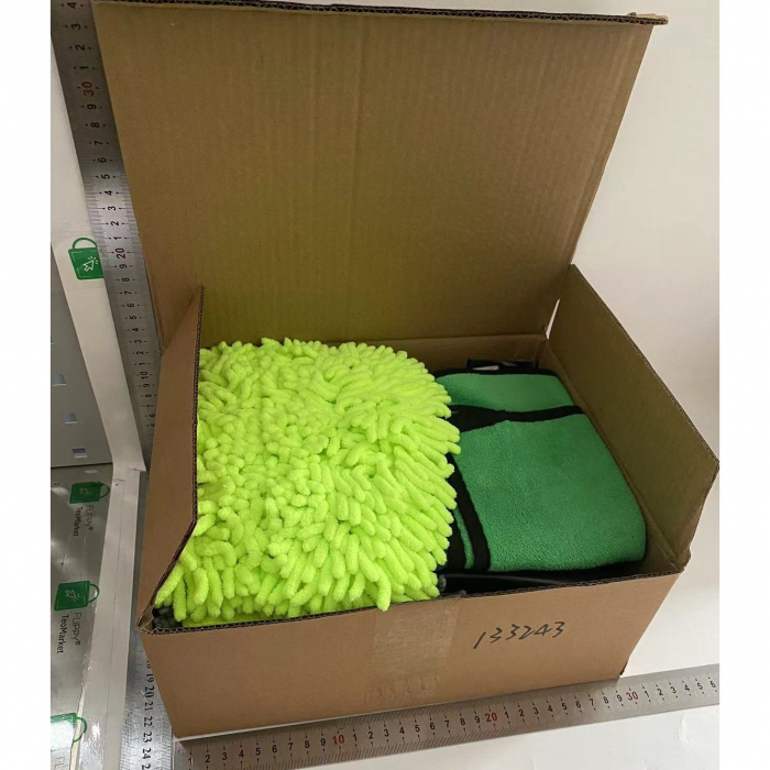 Set 30 Accesorii pentru Curatare Auto, , din PP si Microfibra, Interior/Exterior, 30 x 24 x 12 cm, Verde [4]