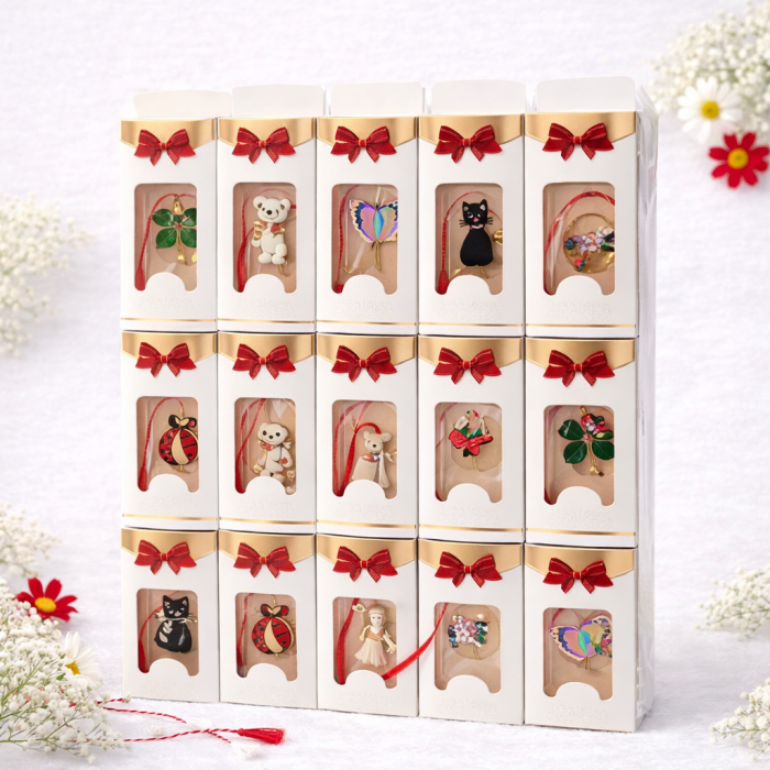 Set 30 Brose Martisor in Cutie Speciala cu Mesaj, Cadou 1 Martie 10x6 cm [2]