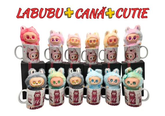 Set 36 piese: 12x Labubu Big Into Energy + 12x cani design baieti/fete + 12x cutii ambalaj,  [1]