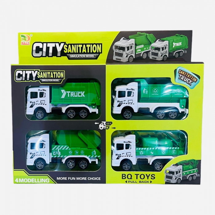 Set 4 masinute de gunoi City Sanitation, 28×23.5×4.5cm, multicolor, +3ani,   [2]