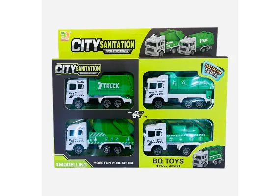 Set 4 masinute de gunoi City Sanitation, 28×23.5×4.5cm, multicolor, +3ani,   [1]