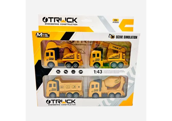 Set 4 masinute-utilaj, Truck, 28.5×21.5×4cm, +3ani,   [1]
